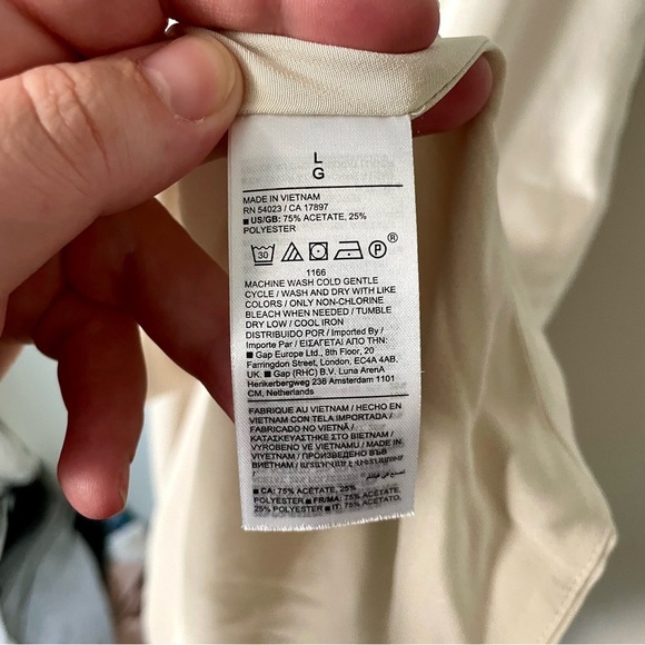 Banana Republic Claudine Satin Mini Dress Ivory Size Large NWT - Picture 7 of 8